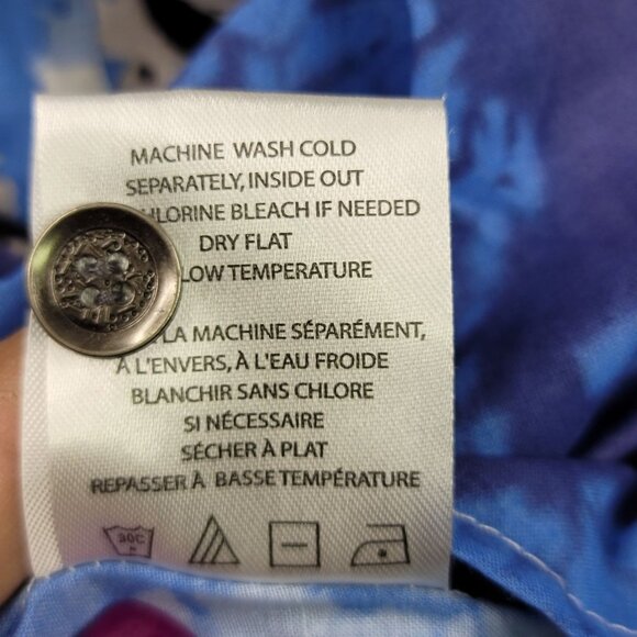 FDJ French Dressing Jeans Womens Button-Up Shirt Size 6 Blue Beige Abstract - Picture 13 of 16